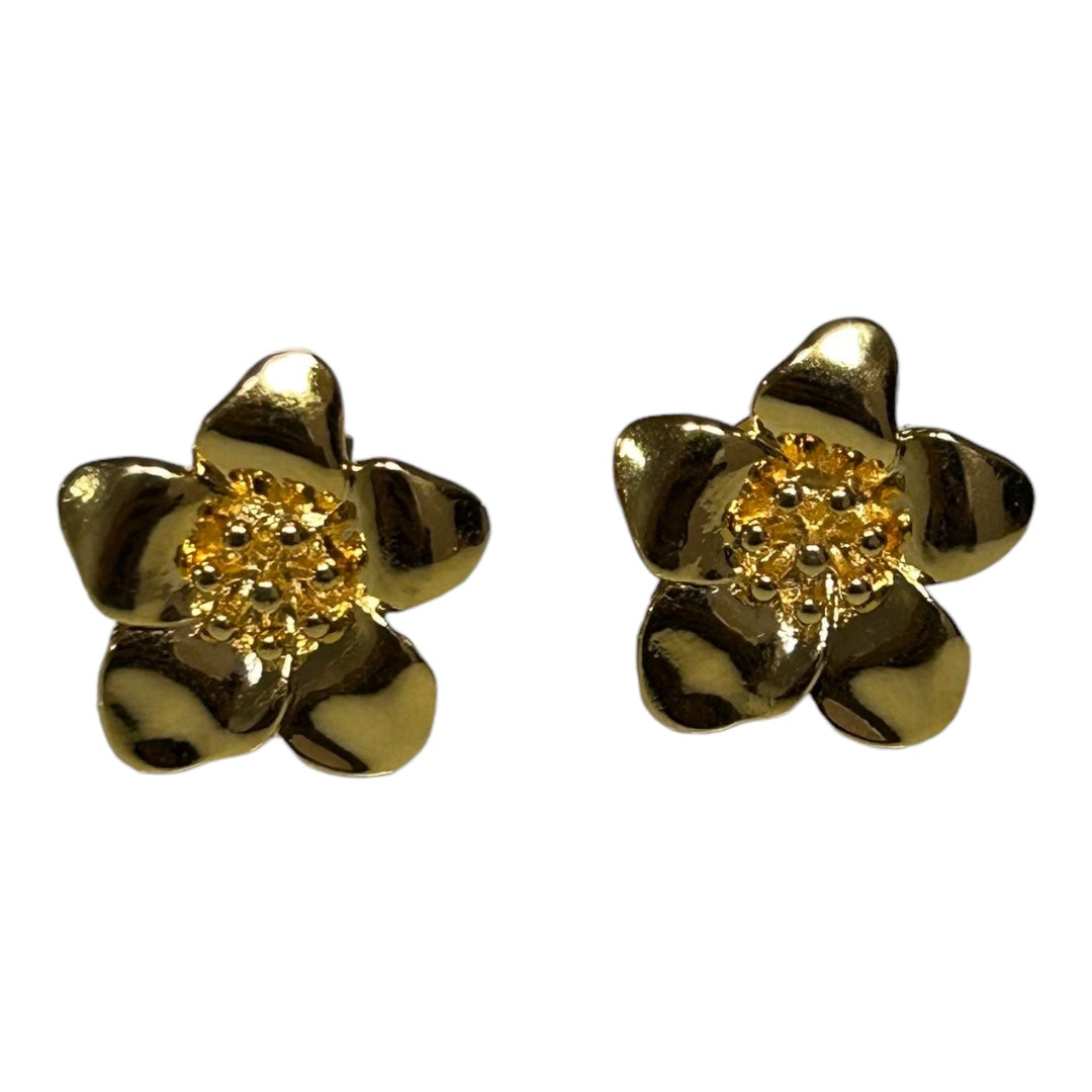 Brinco Flor Margarida Dourado  Pequeno Folheado